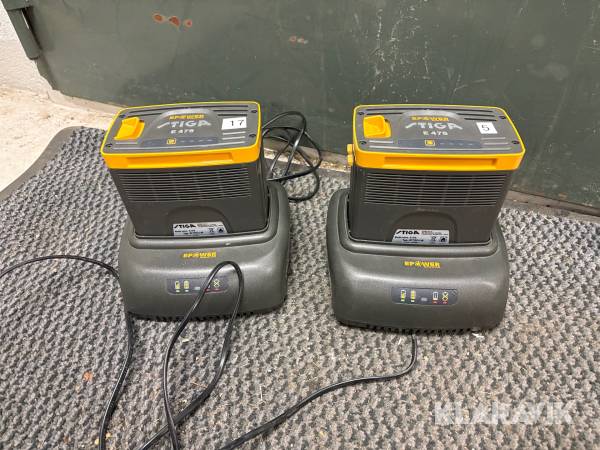 Batterier 2st laddare 2st  Stiga E475