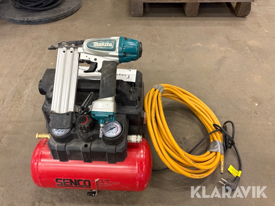 Spikpistol med kompressor och slang Makita & Senco