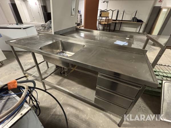 Diskbänk / arbetsbänk rostfri