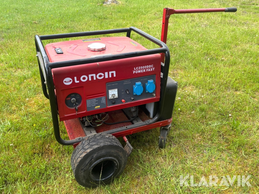 Generator/Elverk Loncin LC2500DDC på vagn