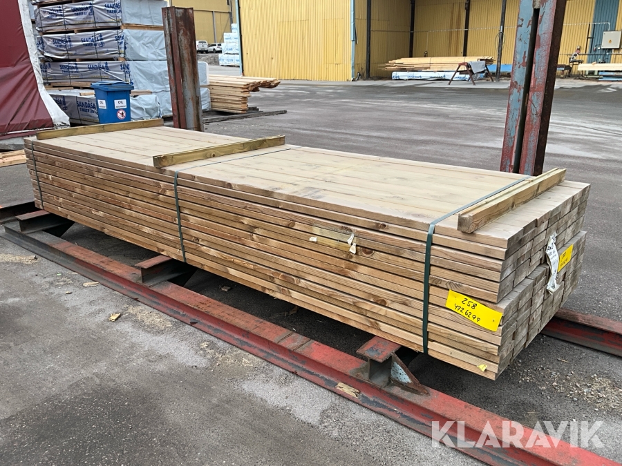 Virkespaket impregnerad trall B-kvalite 34x145 353 Löpmeter