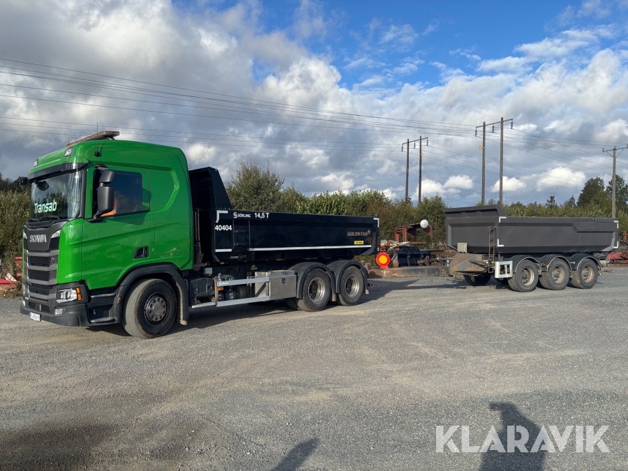 Lastbil Scania R450 6X4 med släp