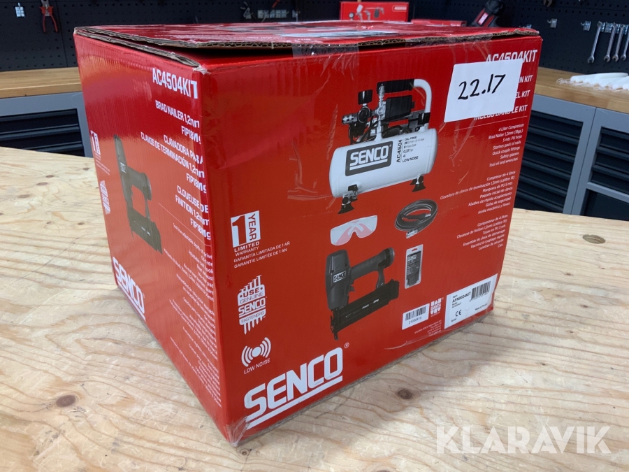 Spikpistol med kompressor Senco FIP18 & Low Noise AC4504