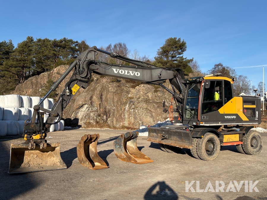 Hjulgrävare Volvo EW160E Engcon B20 & 7st redskap