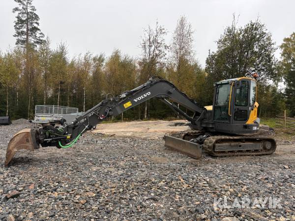 Grävmaskin Volvo ECR88D Pro steelwrist X12 s50, med 3 redskap