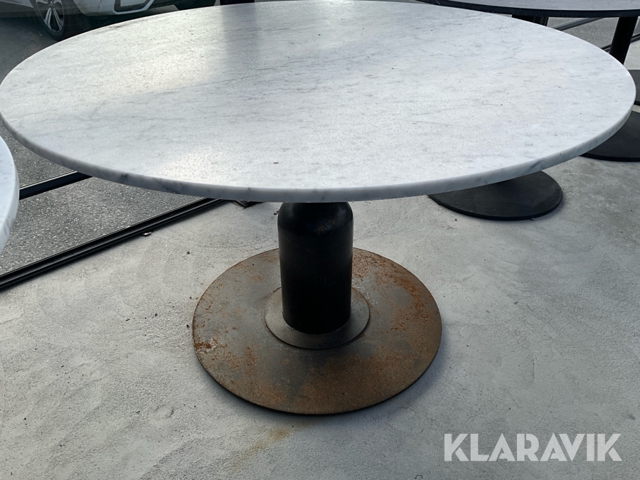 Marmorbord 1200mm med smidesfot