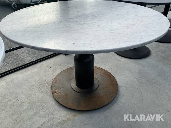 Marmorbord 1200mm med smidesfot