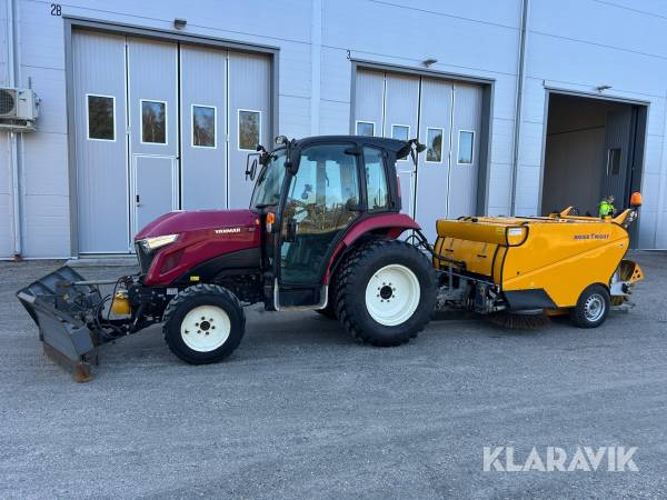 Traktor Yanmar YT347 med sopmaskin, plog & spridare