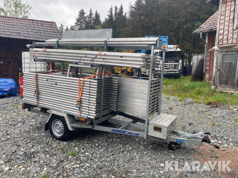 Ställningstrailer Assco med byggställning