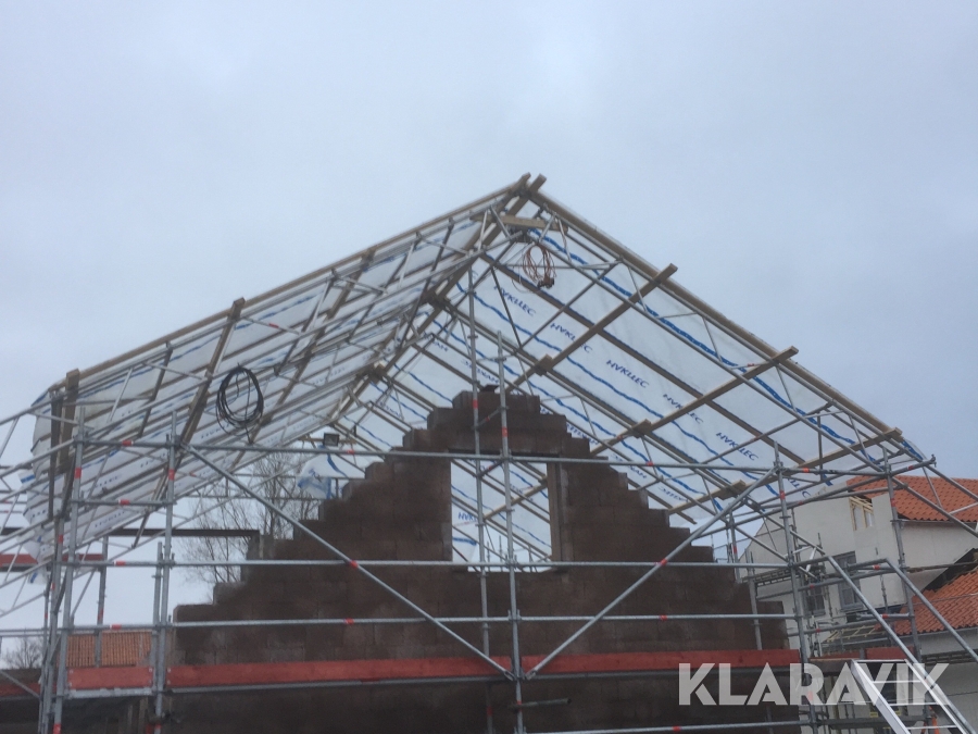 Väderskydd till byggställning Combisafe 15x11,5 meter