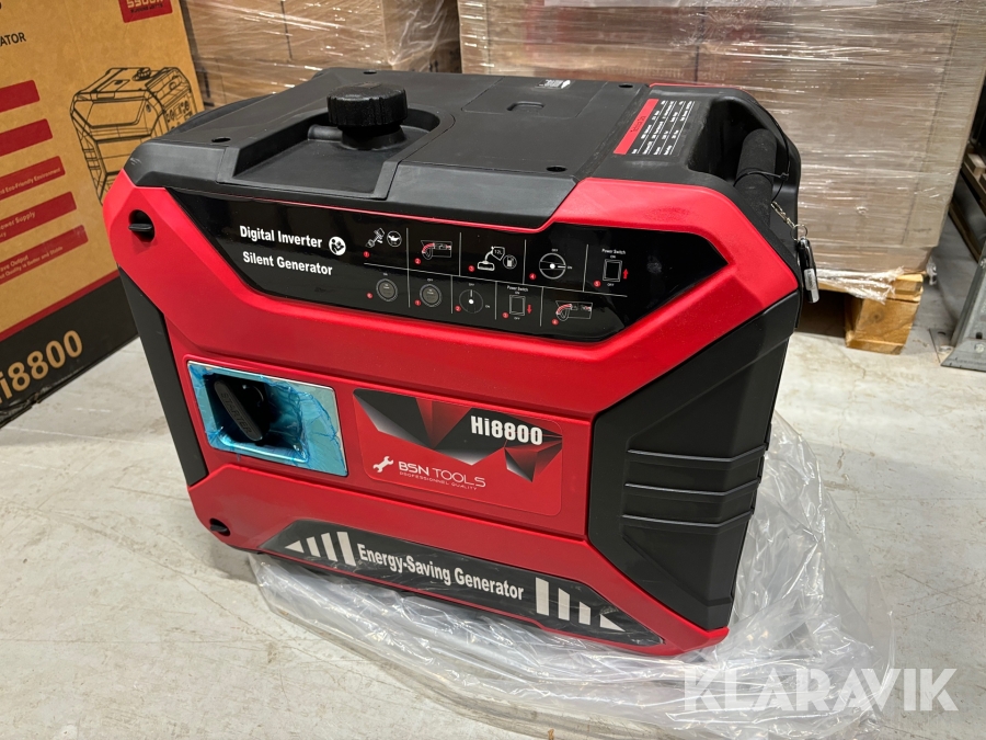 Bensindriven invertergenerator 5,5 kW tystlåten BSN Tools Hi8800