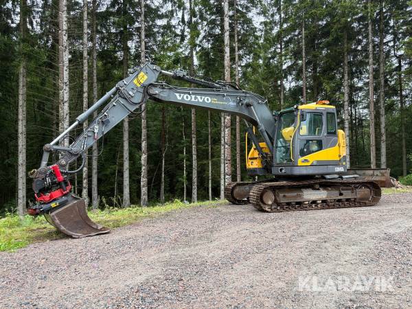 Grävmaskin Volvo ECR145DL med tiltrotator och 5 st verktyg