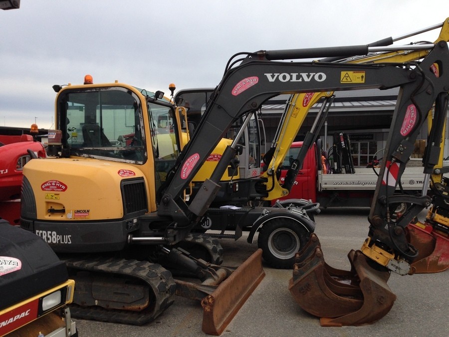 Larvburen Grävmaskin Volvo ECR58 Plus 6ton med rototilt