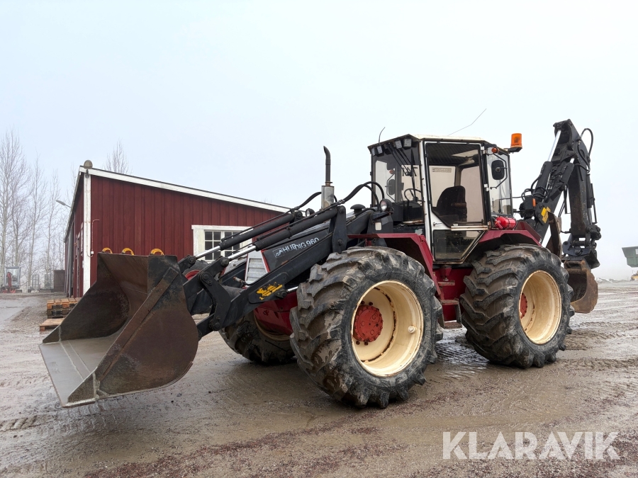 Grävlastare Huddig 960 med twinhjul och 4 st redskap