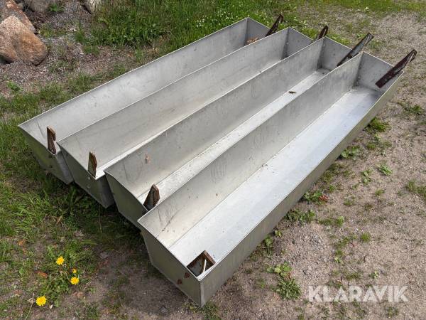 Foderkrubba i rostfritt stål 4st