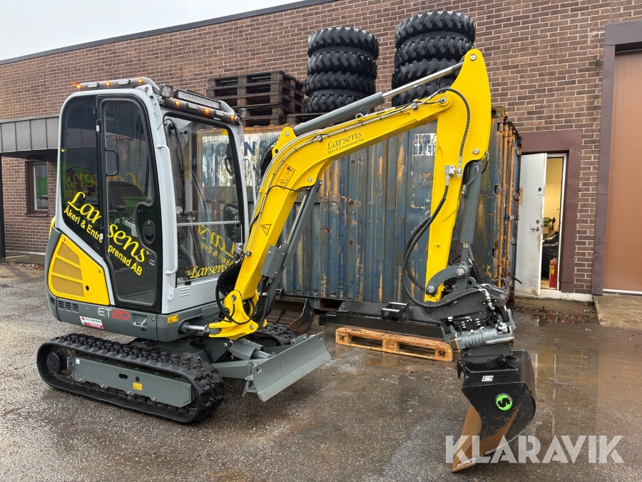 Grävmaskin Minigrävare Wacker Neuson ET20 med kärra & många redskap