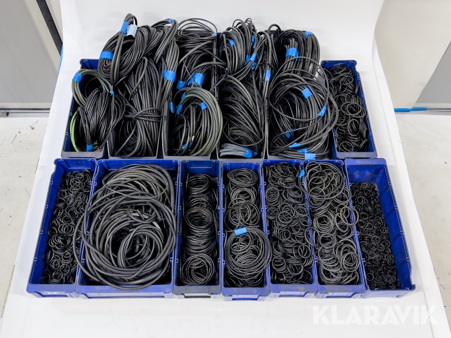 O-ringar/O-ringsnören i askar med ungefärlig sortering i dimension