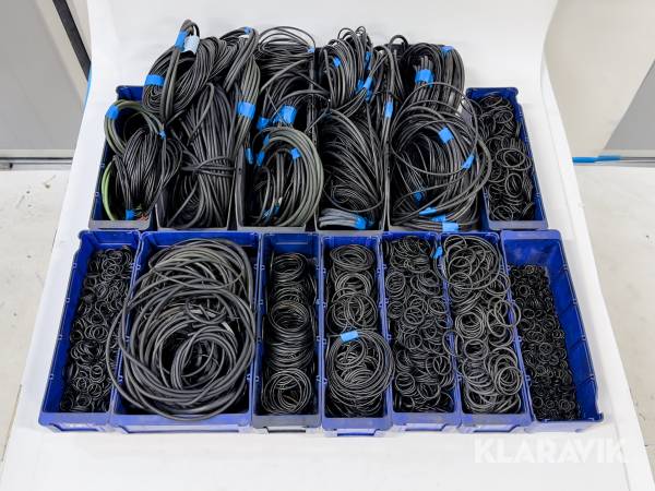 O-ringar/O-ringsnören i askar med ungefärlig sortering i dimension
