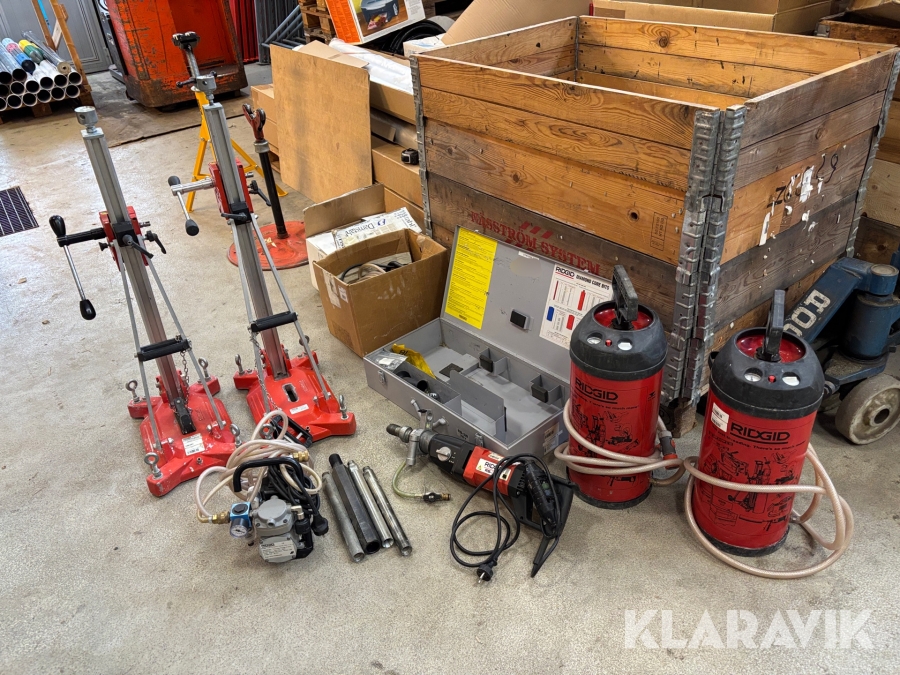 Diamantborrmaskin Ridgid RB-3w med tillbehör