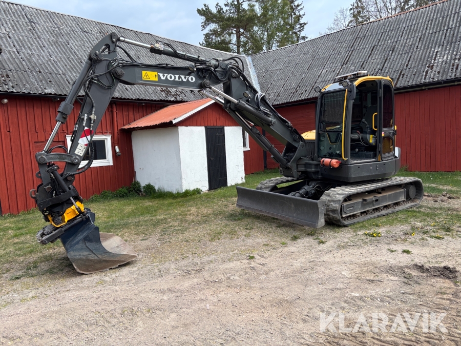 Grävmaskin Volvo ECR88D med tiltrotator & redskap
