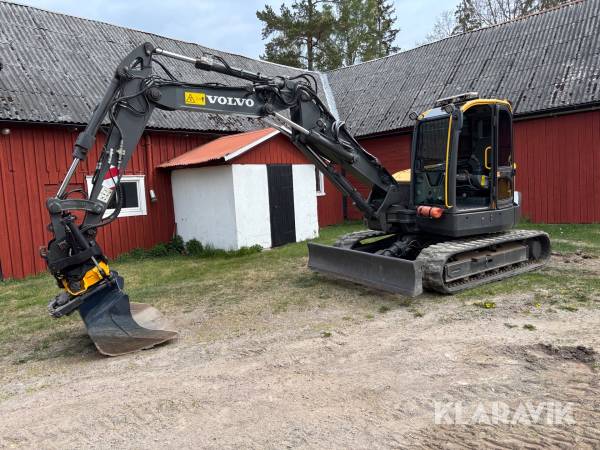 Grävmaskin Volvo ECR88D med tiltrotator & redskap