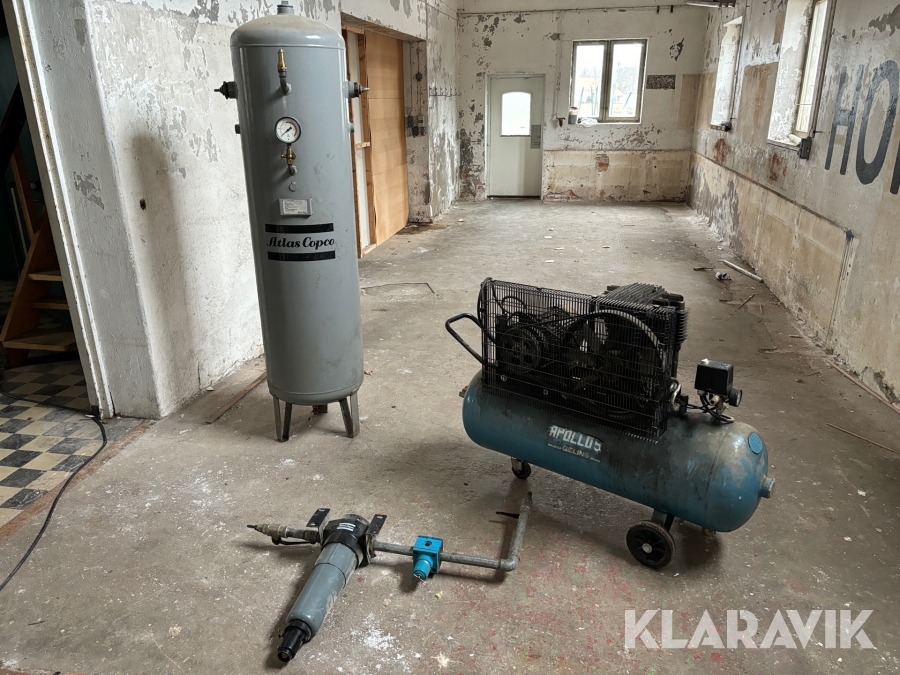 Kompressor med extra trycktank och tillhörande reglerare Apollo Apollo 5