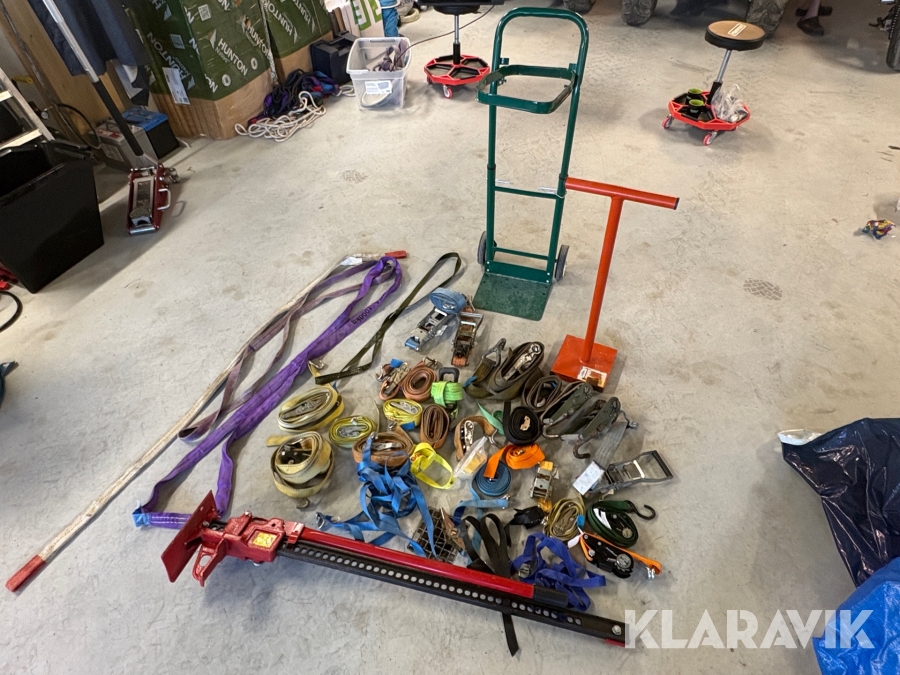 Spännband, stroppar, farmardomkraft, sopkärra, jordstamp