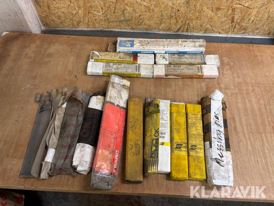 Parti med svetselektroder diverse mått och storlekar