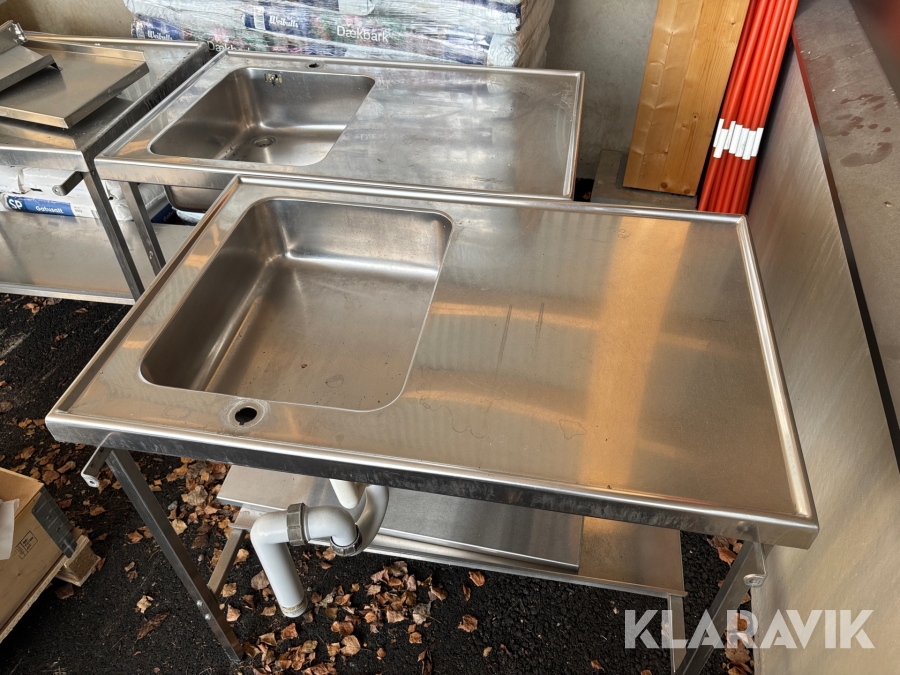 Rostfri diskbänk 2st