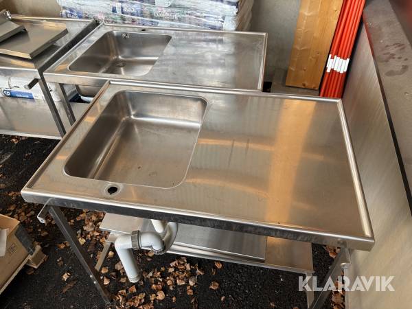 Rostfri diskbänk 2st