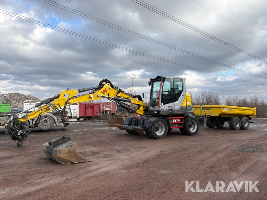 Grävmaskin Wacker Neuson EW100-2 med kärra & redskap