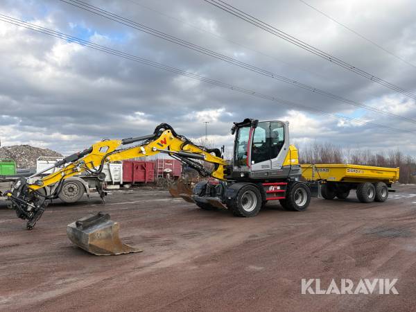Grävmaskin Wacker Neuson EW100-2 med kärra & redskap