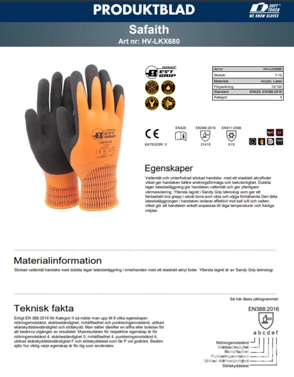 Vinter & Vattentäta handskar 216 par