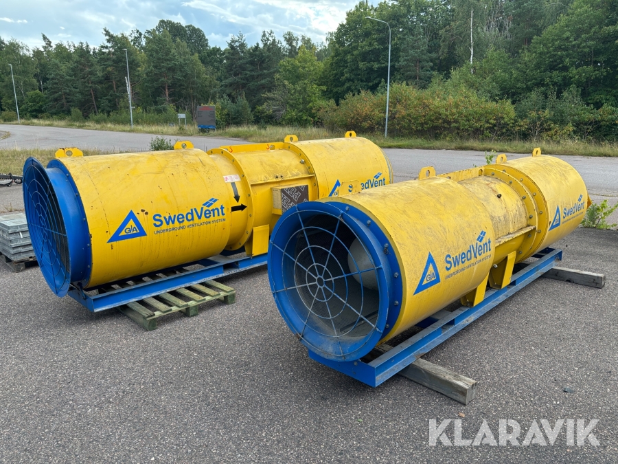 Bergrumsfläkt/tunnelfläkt SwedVent AVH90 & AVH71 2st