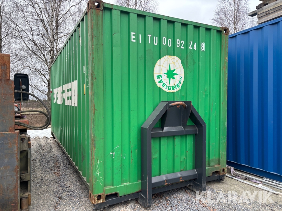 Container Evergreen 20 fot med lastväxlarram och easyopen isolerad