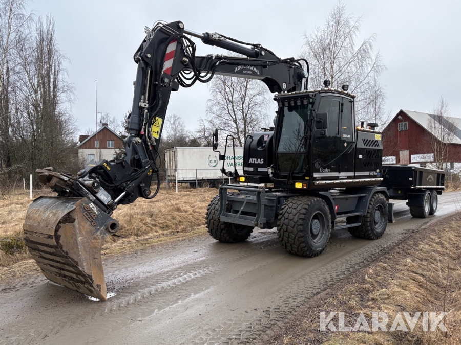 Grävmaskin Atlas 165W SR Schakt kärra, 11st redskap