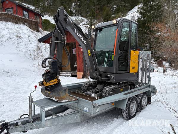 Grävmaskin Volvo EC18E med släp, Engcon styrsystem, S30 fäste och 3st redskap