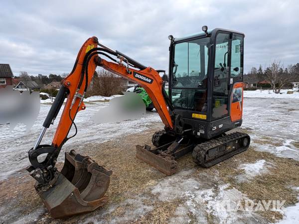 Grävmaskin Doosan DX19 med redskap