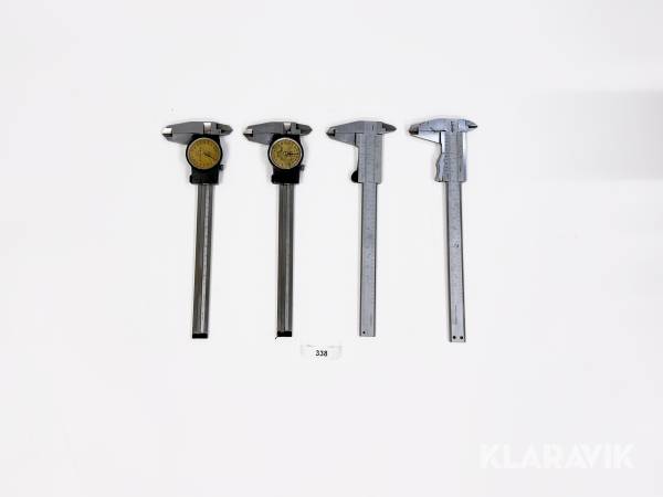 Rostfria analoga skjutmått/urskjutmått, 4st Tesa, Mahr, Limit