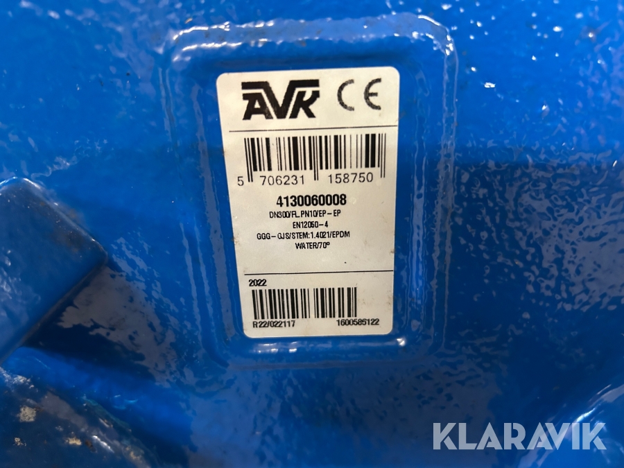 Backventil AVK DN300 PN 10, Ängelholm, Klaravik auktioner