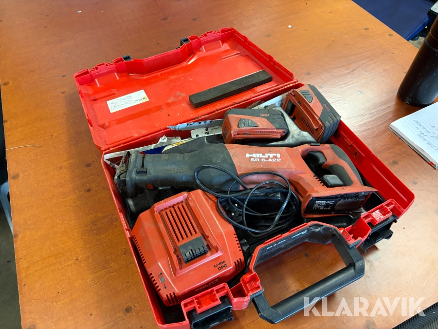 Tigersåg Hilti SR 6-A22 med 2 st batteri & laddare