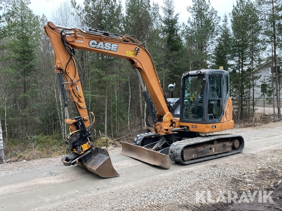 Grävmaskin Case CX80C med tiltrotator och redskap