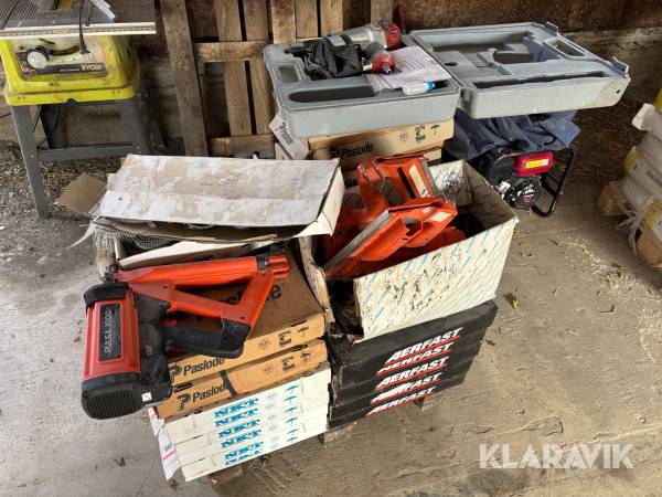 Spikpistoler Paslode Impulse IM 350/90 CY & Spit Pulsa 1000 & Meek Tools och spik