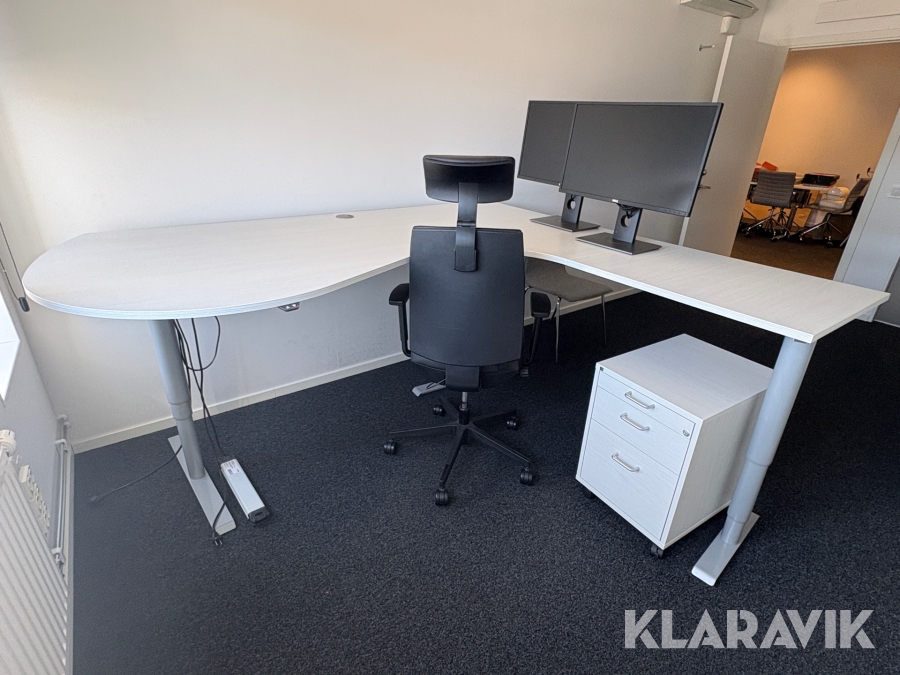 Kontorsmöbler (kit) skrivbord, hutsch och stol