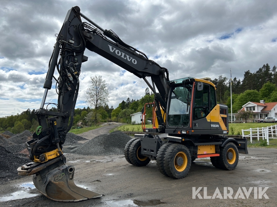Hjulgrävmaskin Volvo EWR150E med planeringsskopa & rotator med grip