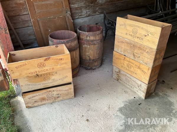 Sockerlådor och trätunnor