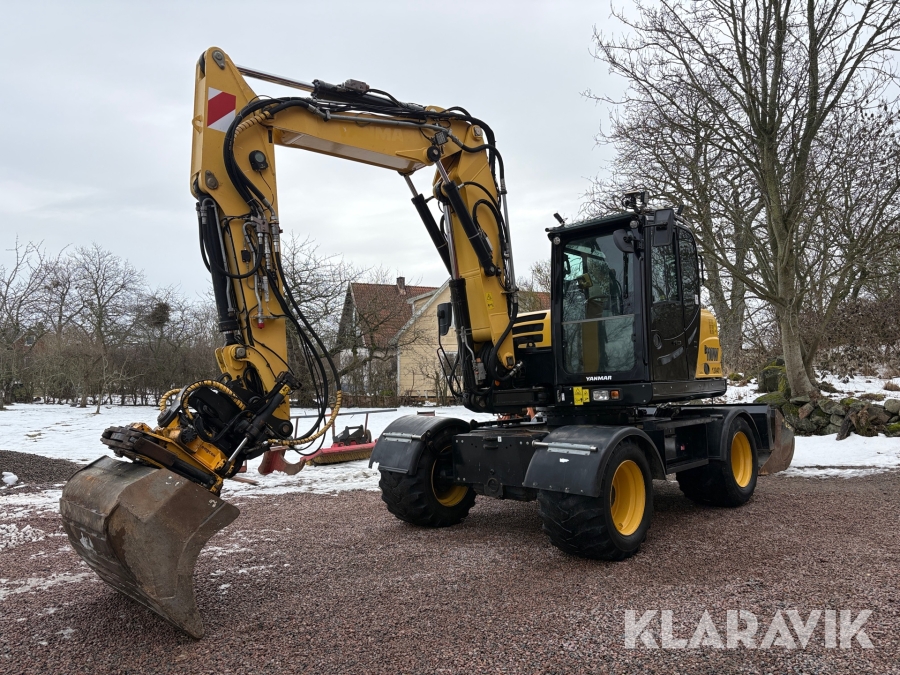 Hjulgrävare Yanmar B110W med tiltrotator och redskap