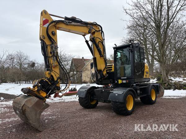 Hjulgrävare Yanmar B110W med tiltrotator och redskap