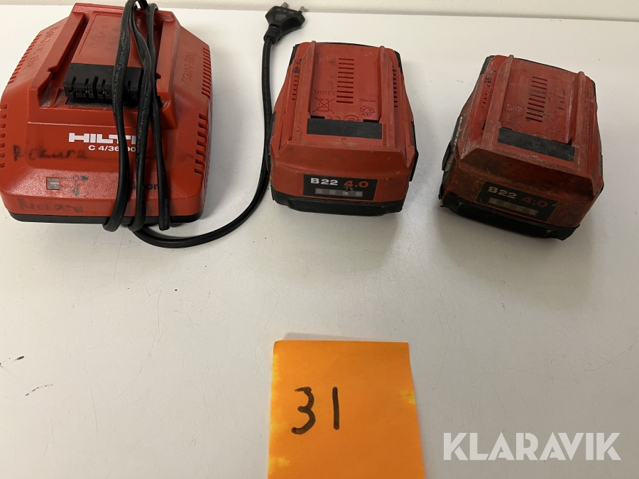 Batterier + laddare Hilti