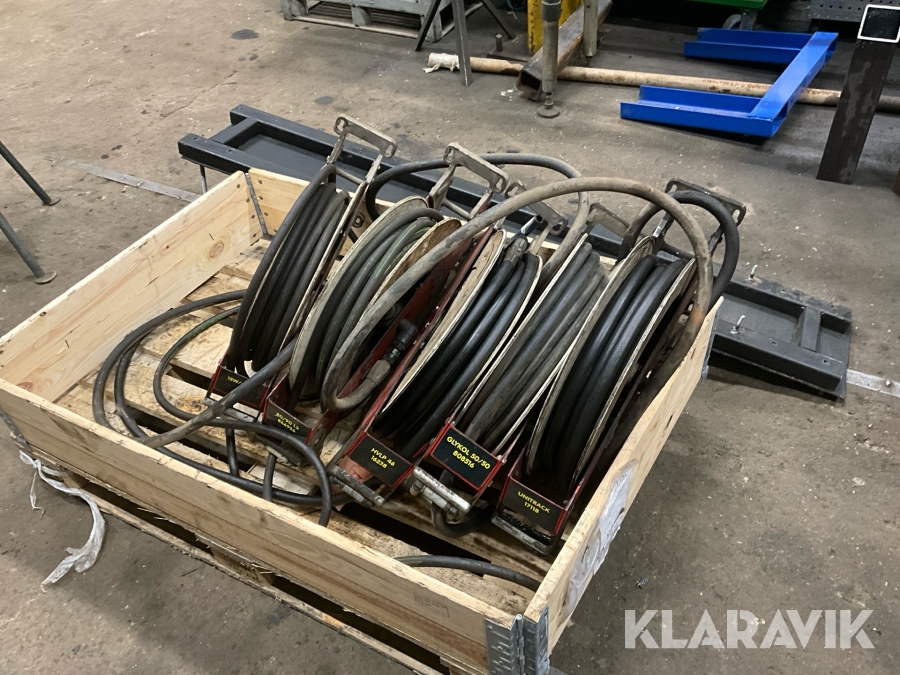 Olja och glykol slangvindor 5st med väggfäste